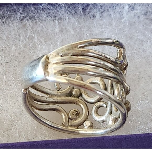 Ring Band Open Silver 20 mm wide  Size 8 1/2  7.8  gr  no Stone  Jerry Fran Harr - Picture 7 of 12